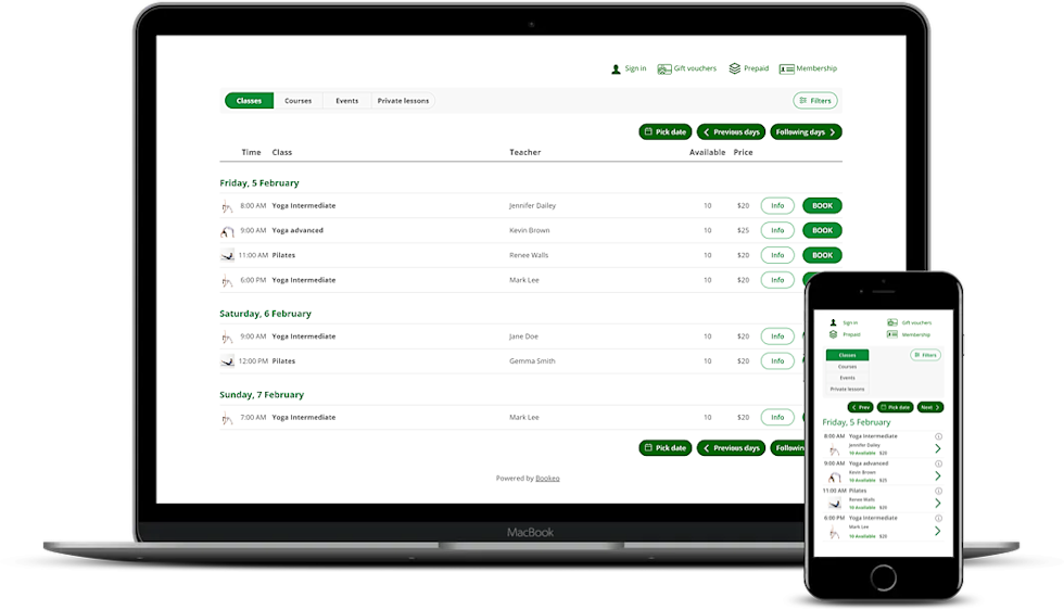 Designed for schools and teachers who offer private and group classes, courses, workshops and appointments. Perfect for language and cooking schools, art courses, yoga, dance, tutoring and more.