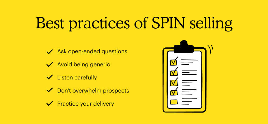 Best practices of SPIN selling