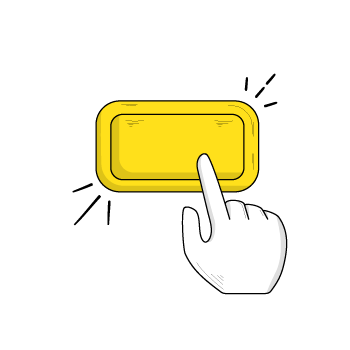 using javascript - Simple line drawing of a hand pressing a yellow rectangular button or key