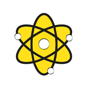 Simple yellow molecular structure diagram showing four connected atoms or nodes with white connecting points