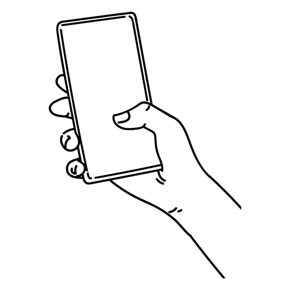 hand holding a phone