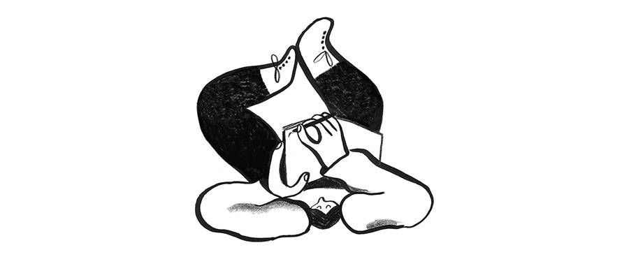 An illustration of a person journaling.