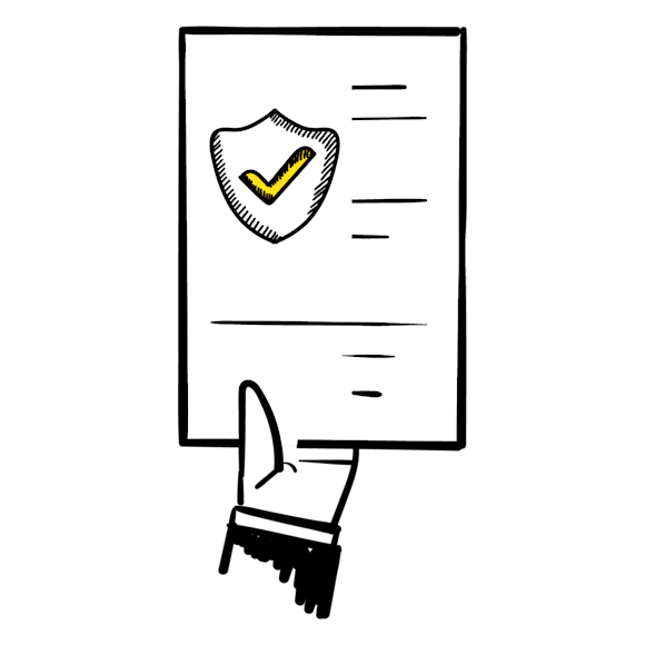 Graphic of a hand holding a piece of paper