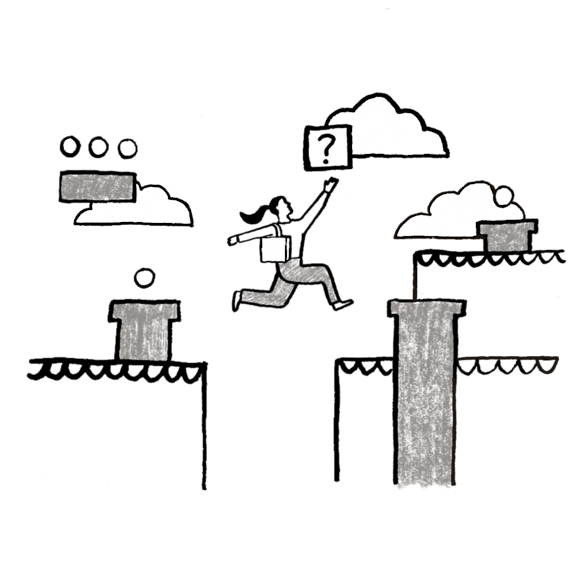 Person jumping in a video game