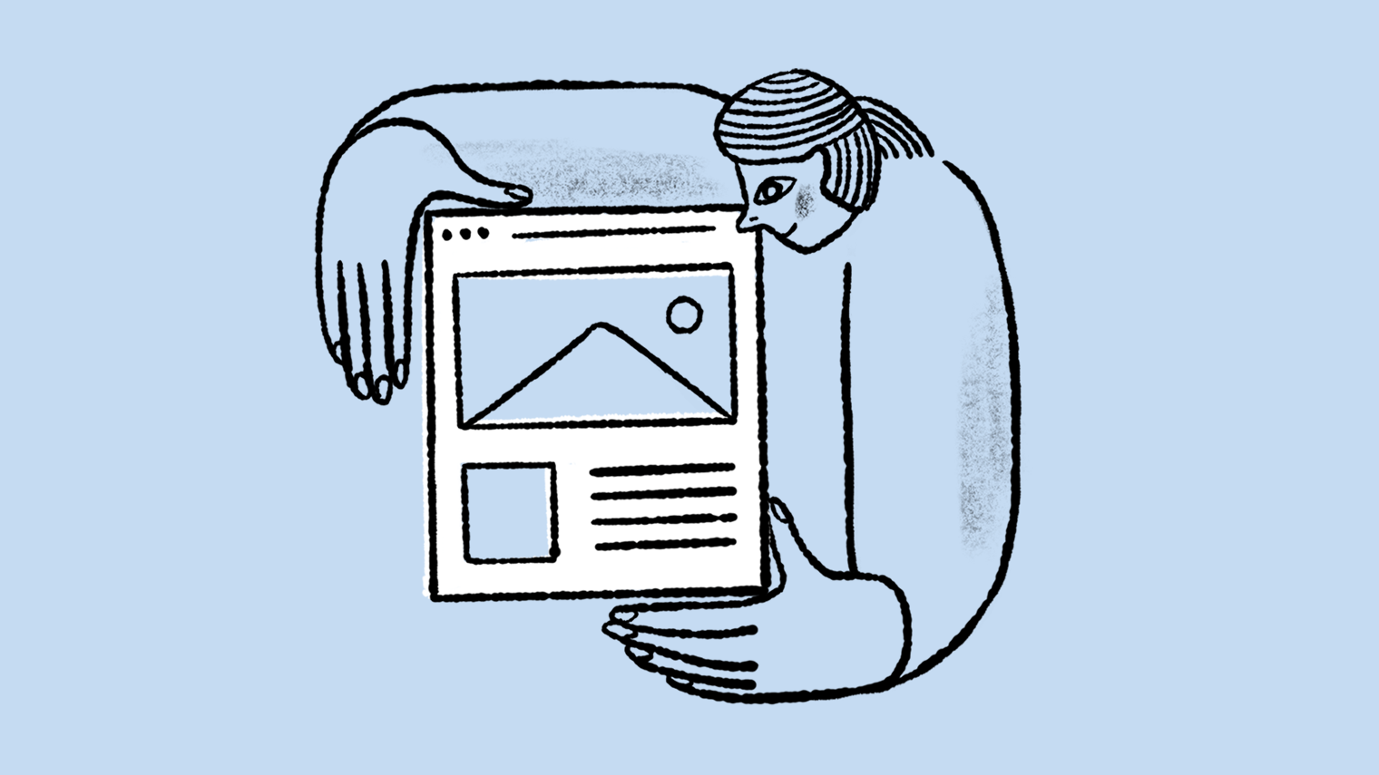 A person holding their website