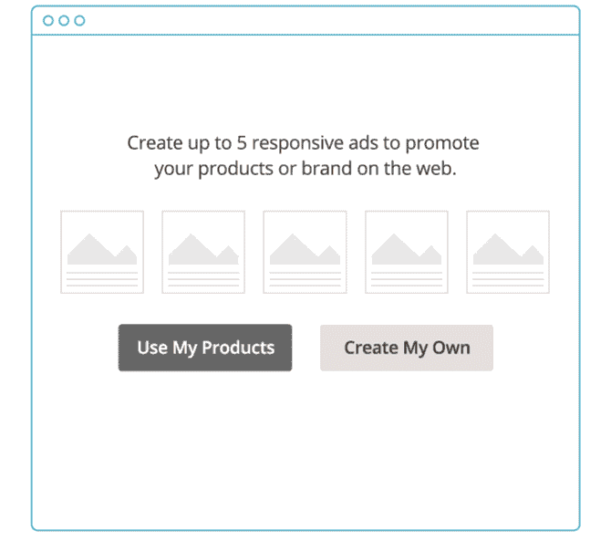 An example of a google ad builder within Mailchimp