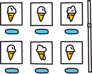 A repeating pattern of black and white icons showing navigation arrows, cloud symbols, and geometric shapes in a grid layout