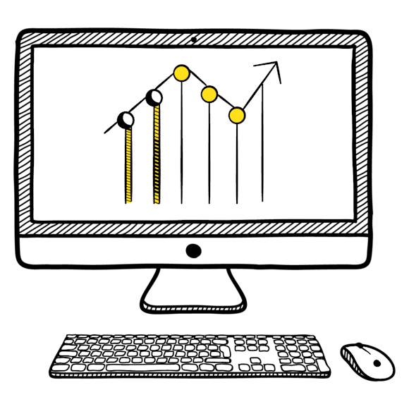 computer screen with trends