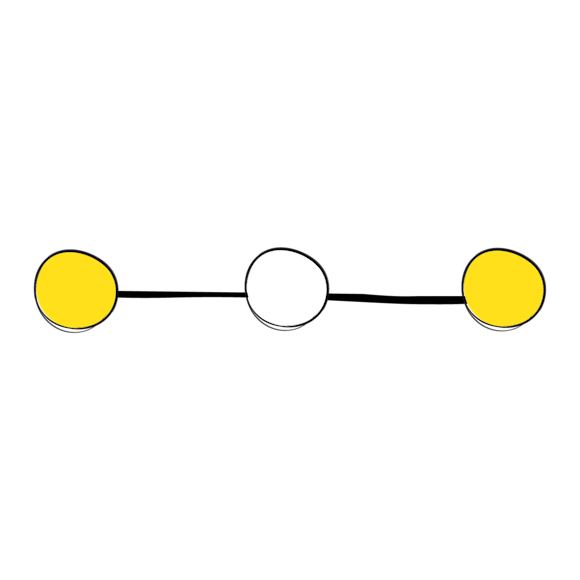 three connected dots