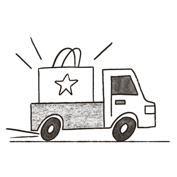 Truck with a large shopping bag