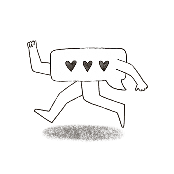 sms message with hearts