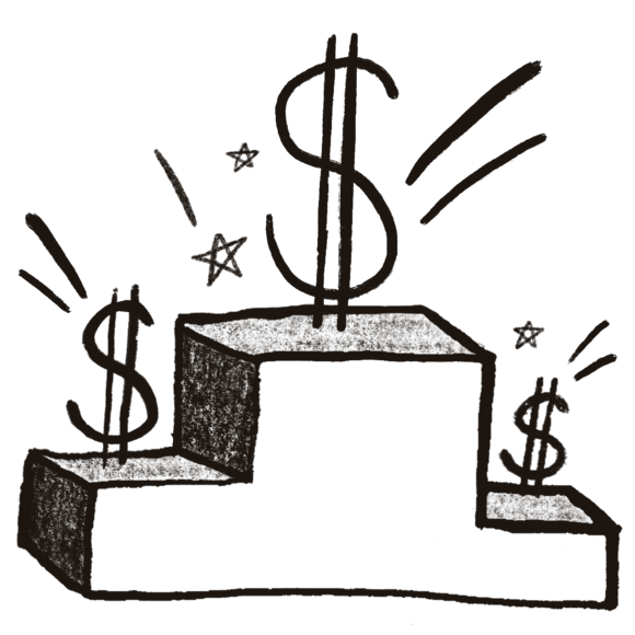 Podium with $